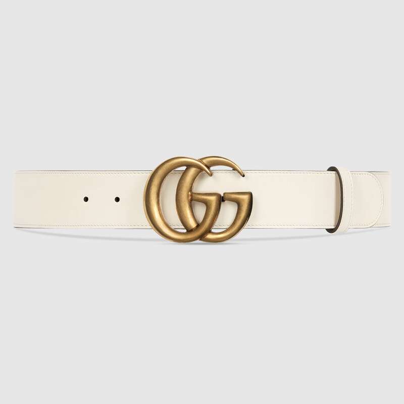 G*u*i unisex leather belt with double g buckle