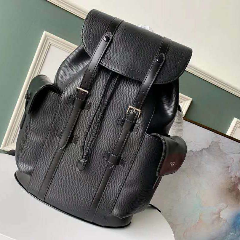 Louis Vuitton LV Unisex Christopher PM Backpack in Cowhide Leather-Black