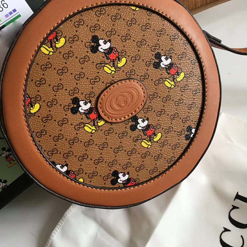 G*u*i gg unisex disney x G*u*i round shoulder bag-brown