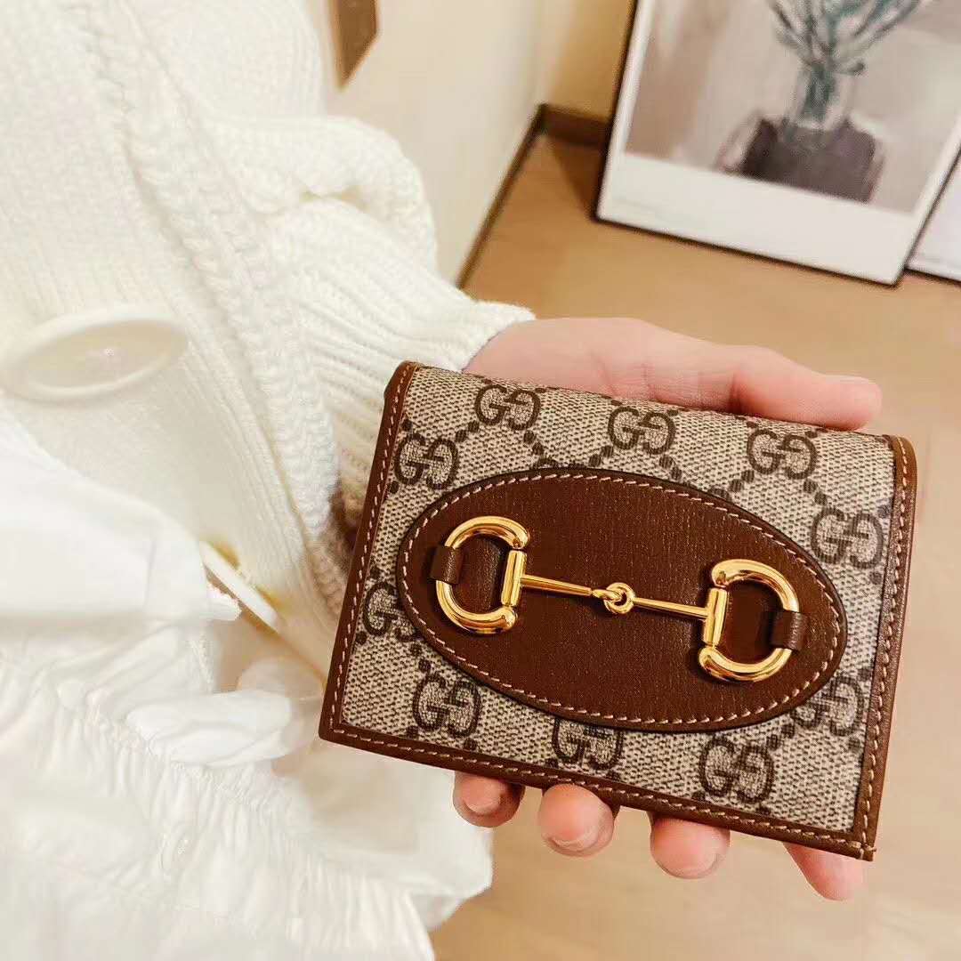 G*u*i gg unisex G*u*i 1955 horsebit card case wallet supreme canvas