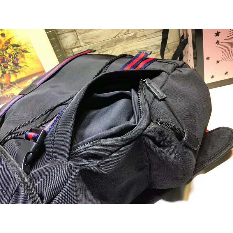 G*u*i gg unisex techno canvas backpack black techno canvas