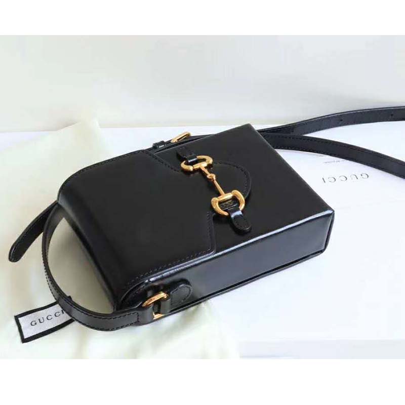G*u*i gg unisex G*u*i horsebit 1955 mini bag black leather