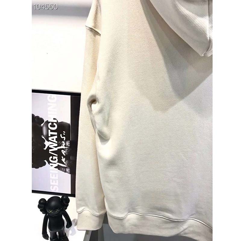 G*u*i women sexiness print sweatshirt washed off-white light felted cotton jersey