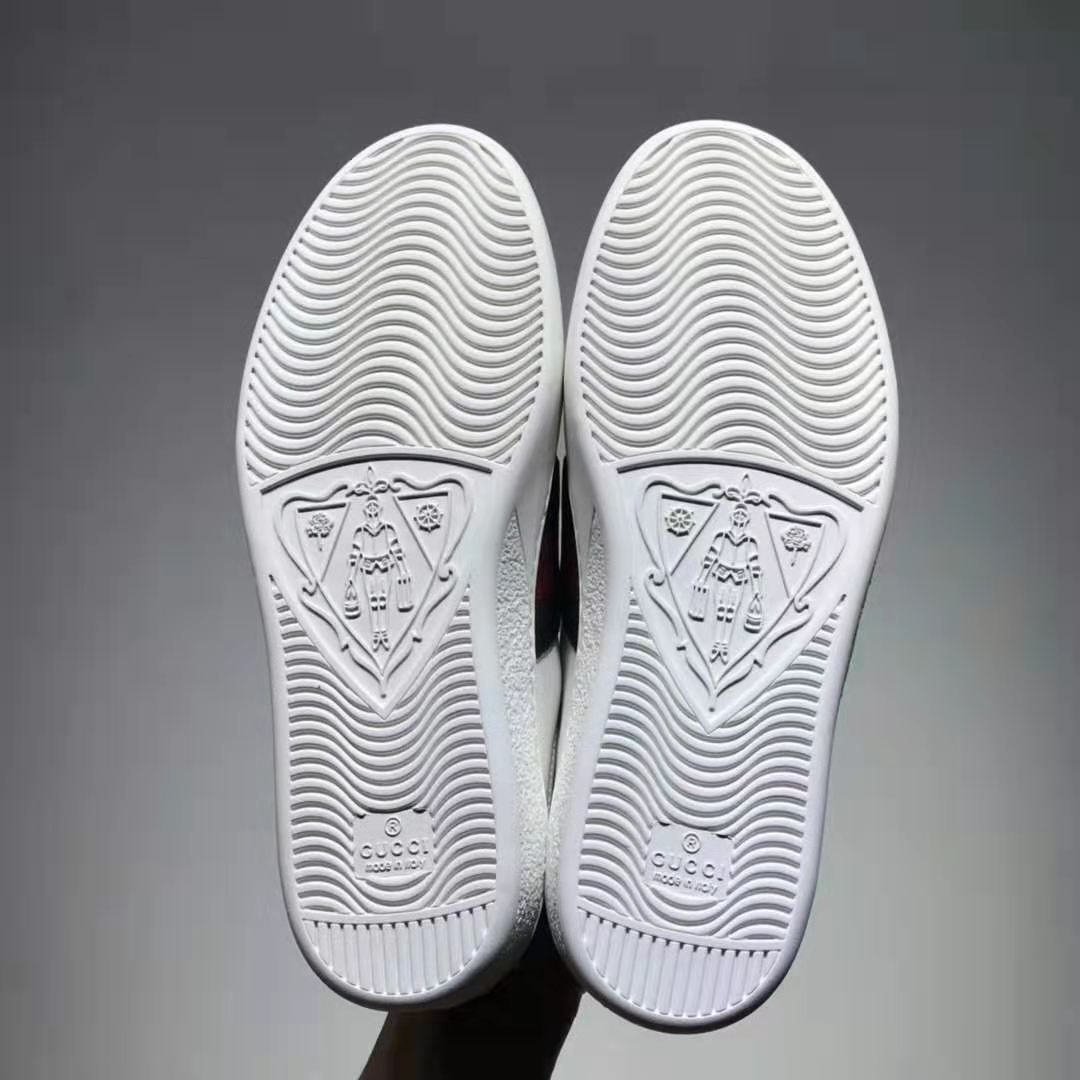 G*u*i gg unisex ace sneaker with cherry white leather green red web