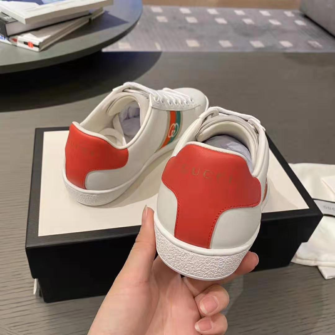 G*u*i gg unisex ace sneaker with interlocking g house web white leather
