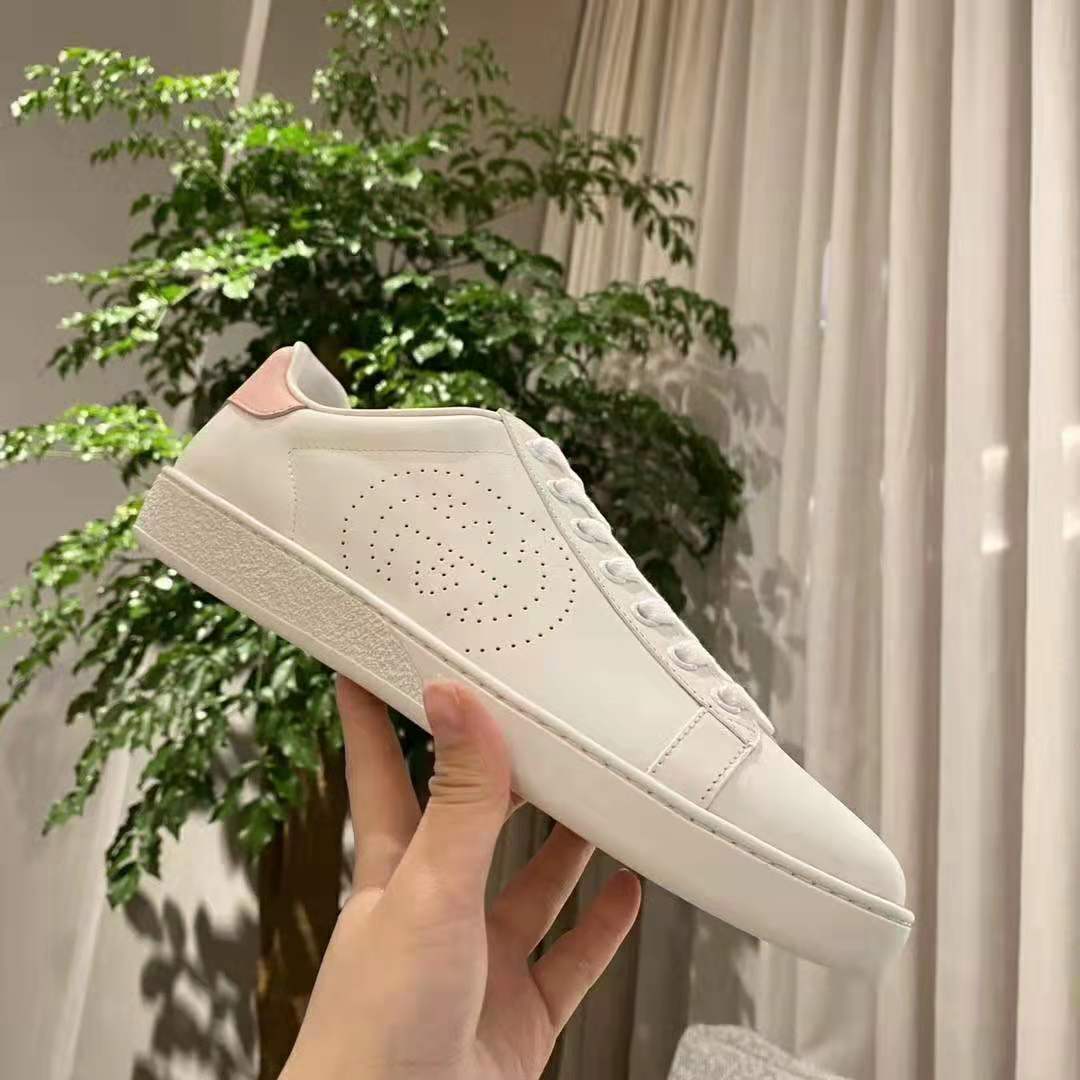 G*u*i gg unisex ace sneaker with interlocking g white scrap less leather