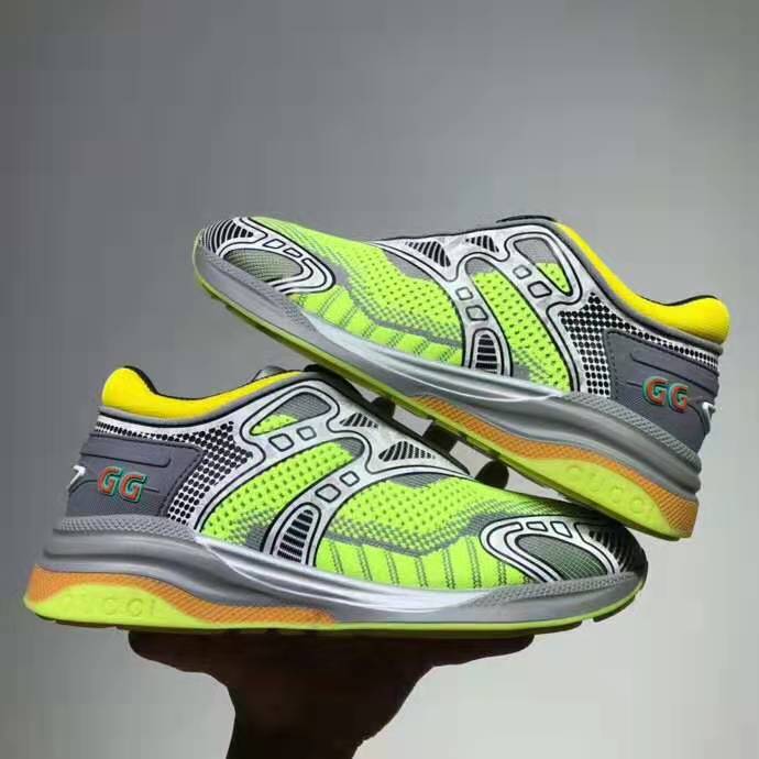 G*u*i gg unisex ultrapace r sneaker knit fabric interlocking double g 3 cm heel-lime