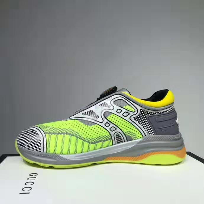 G*u*i gg unisex ultrapace r sneaker knit fabric interlocking double g 3 cm heel-lime
