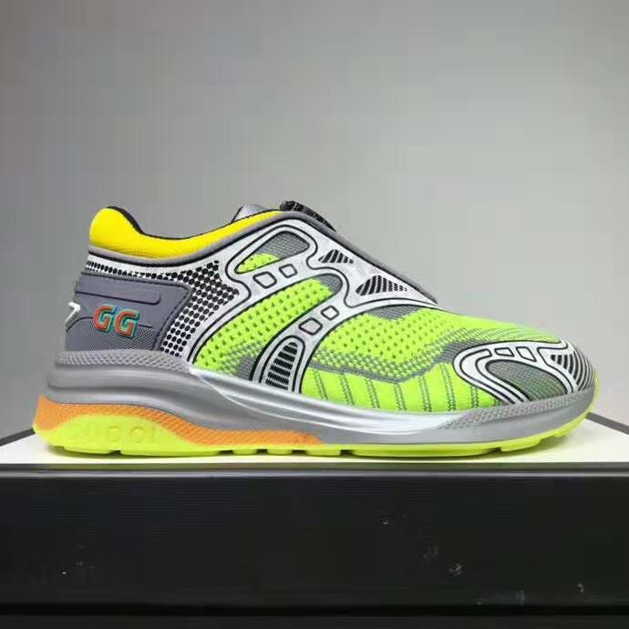 G*u*i gg unisex ultrapace r sneaker knit fabric interlocking double g 3 cm heel-lime