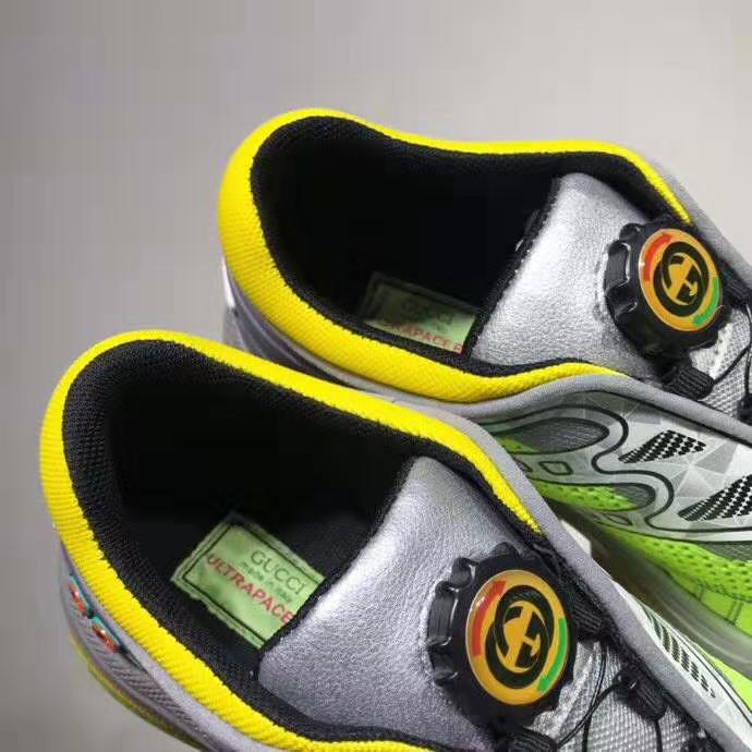 G*u*i gg unisex ultrapace r sneaker knit fabric interlocking double g 3 cm heel-lime