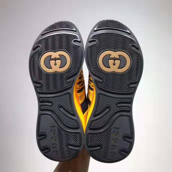 G*u*i gg unisex ultrapace r sneaker knit fabric interlocking double g 3 cm heel-yellow