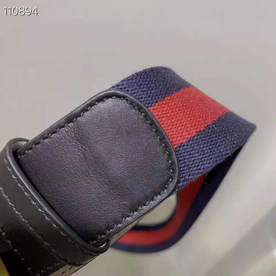 G*u*i gg unisex nylon web belt with double g buckle 4 cm width
