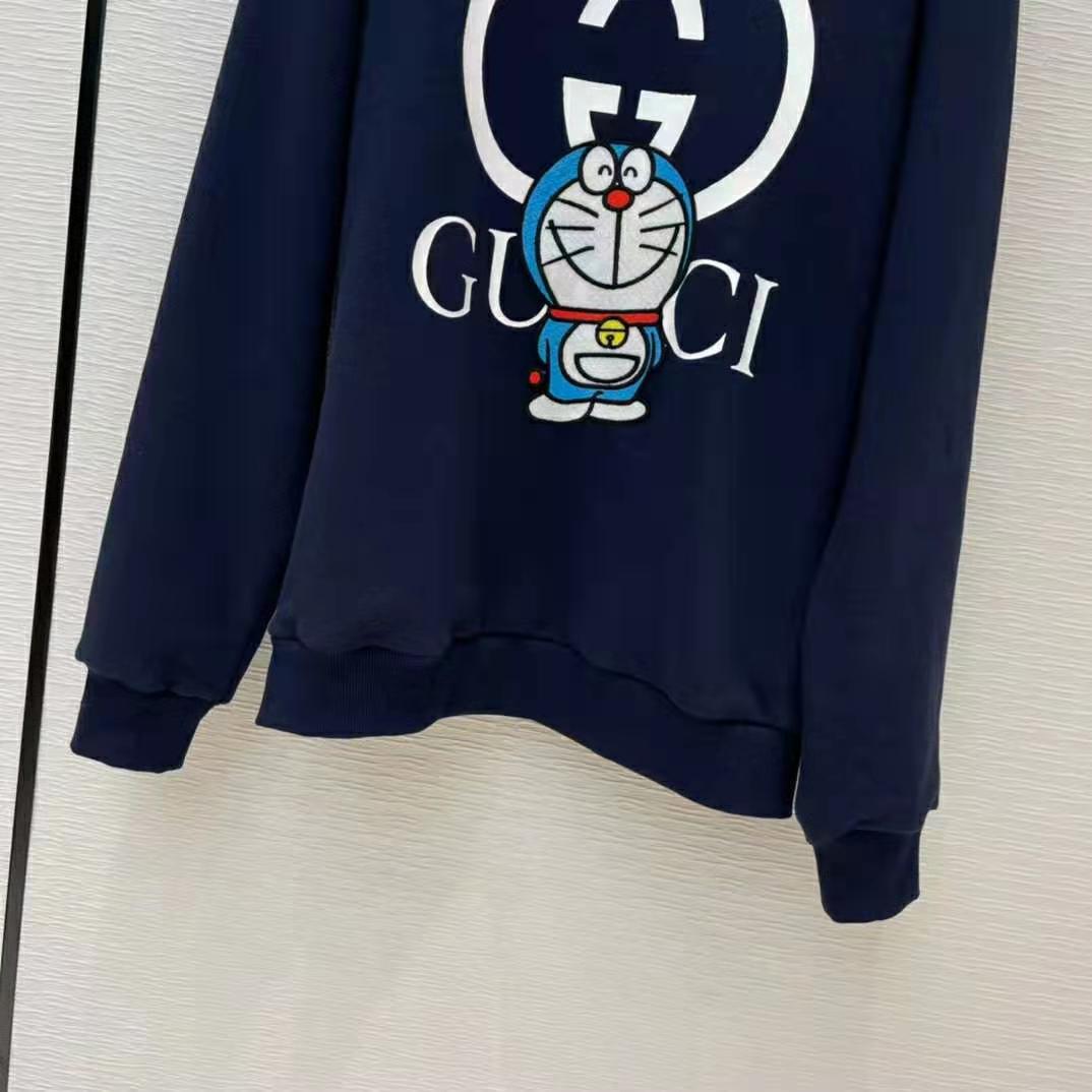 G*u*i women doraemon x G*u*i cotton sweatshirt crewneck oversized fit-navy