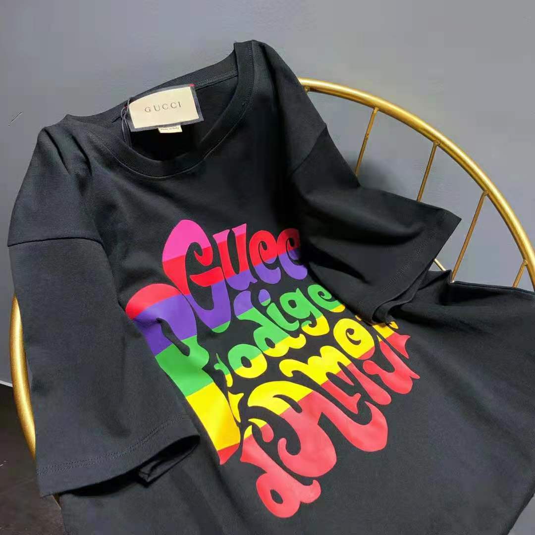 G*u*i men G*u*i prodige d’amour print t-shirt cotton crewneck oversize fit-black
