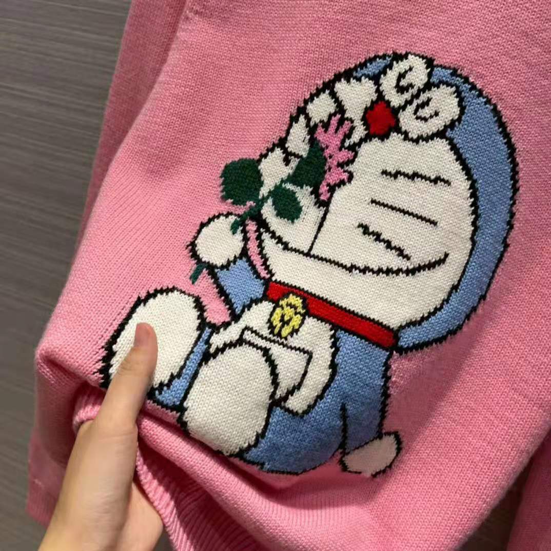 G*u*i women doraemon x G*u*i wool sweater pink wool crewneck