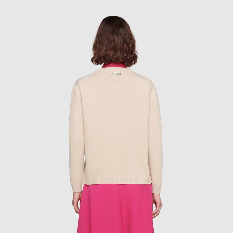G*u*i women doraemon x G*u*i wool sweater white crewneck