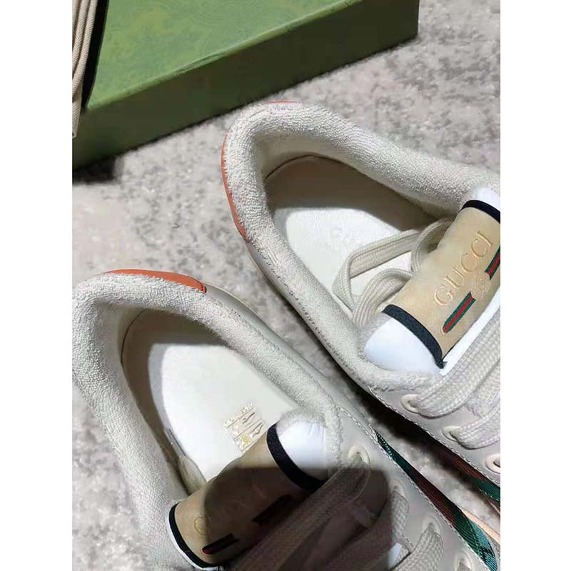 G*u*i gg men’s screener gg sneaker white leather and gg canvas