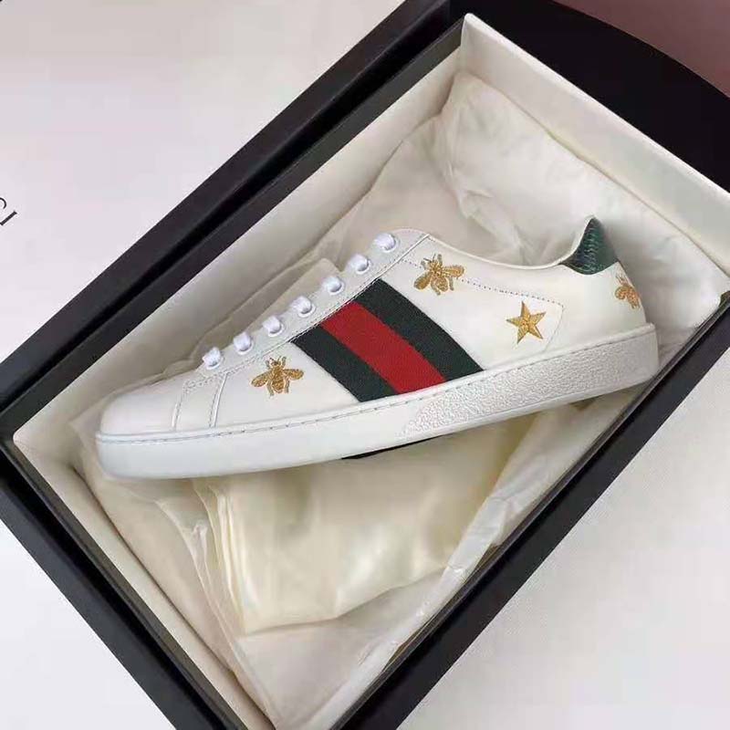 G*u*i gg unisex ace embroidered sneaker green and red web