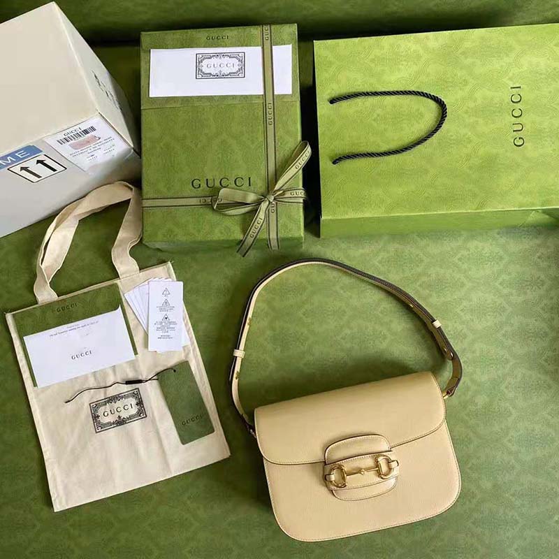 G*u*i gg women G*u*i horsebit 1955 shoulder bag beige leather