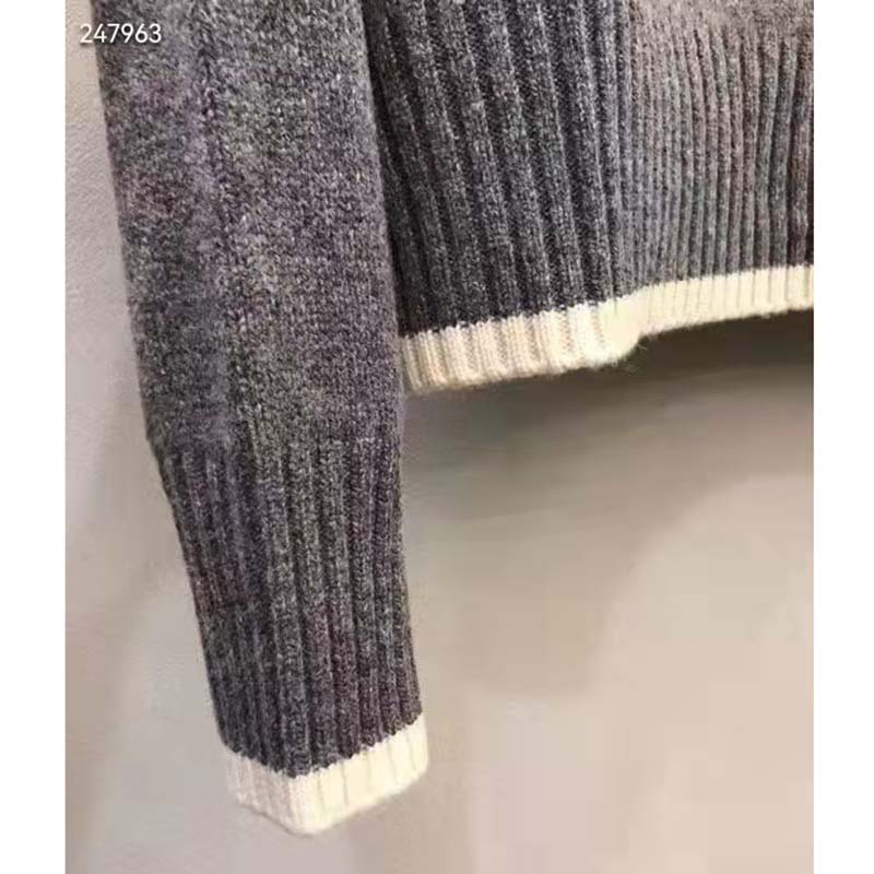 Dior CD Men Christian Dior Atelier Sweater Gray Wool Jersey