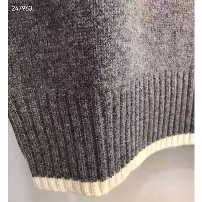 Dior CD Men Christian Dior Atelier Sweater Gray Wool Jersey