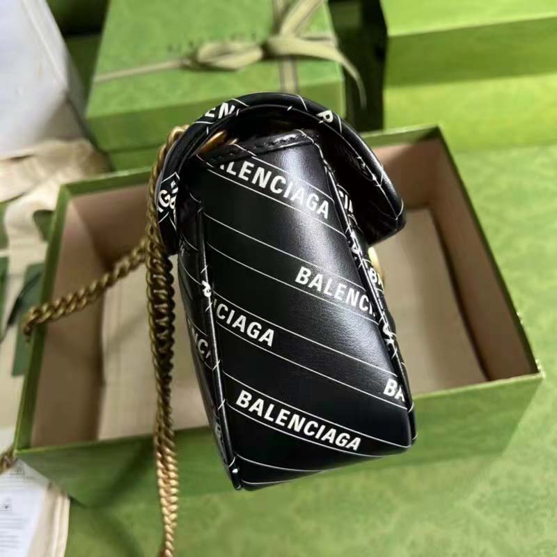 G*u*i gg women the hacker project small gg marmont bag black double g