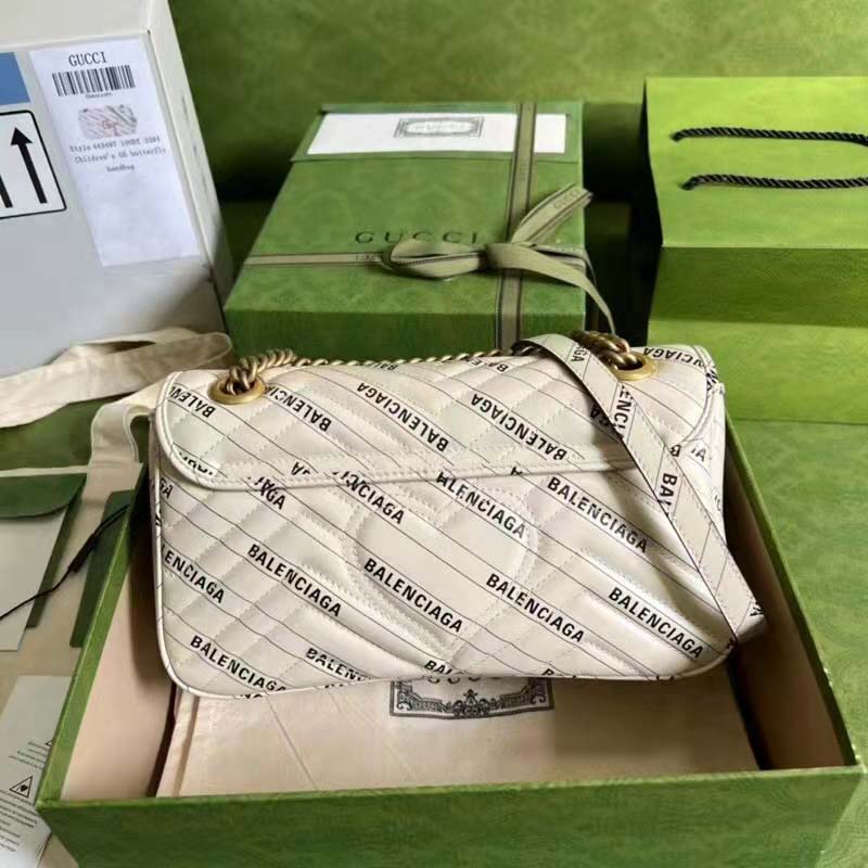 G*u*i gg women the hacker project small gg marmont bag white double g