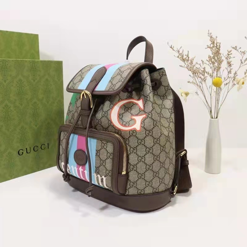 G*u*i unisex backpack with interlocking g beige centum stars g gg supreme canvas