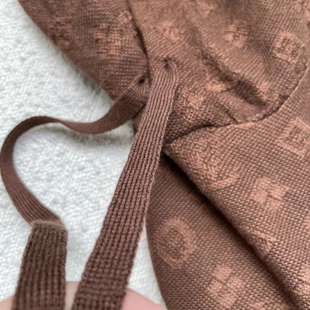 Louis Vuitton LV Men Monogram Hoodie Wool Polyester Brown Slightly Loose Fit