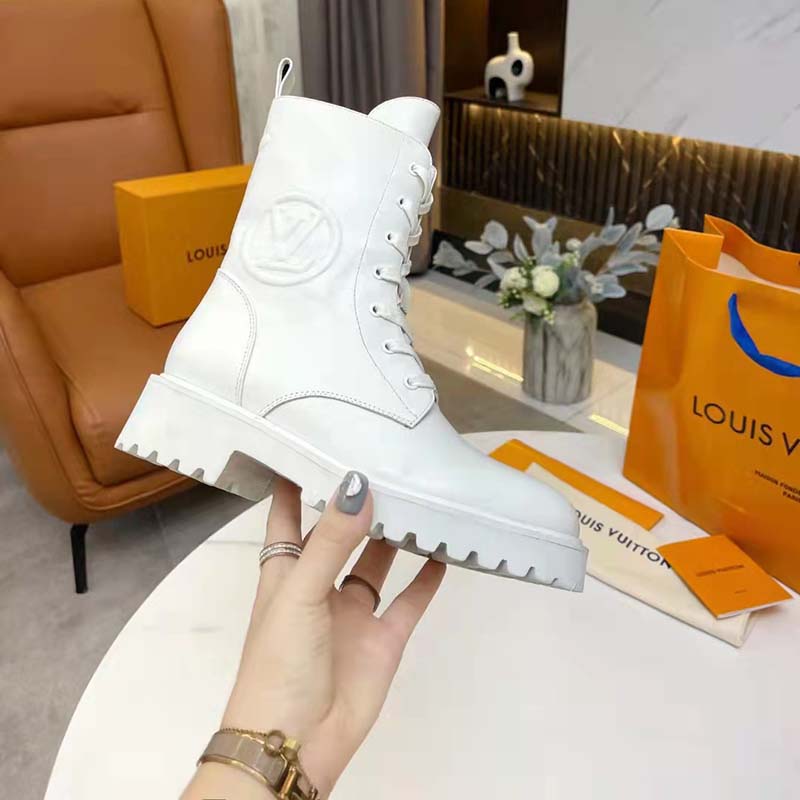 Louis Vuitton Women Territory Flat Ranger White Calf Leather LV Circle