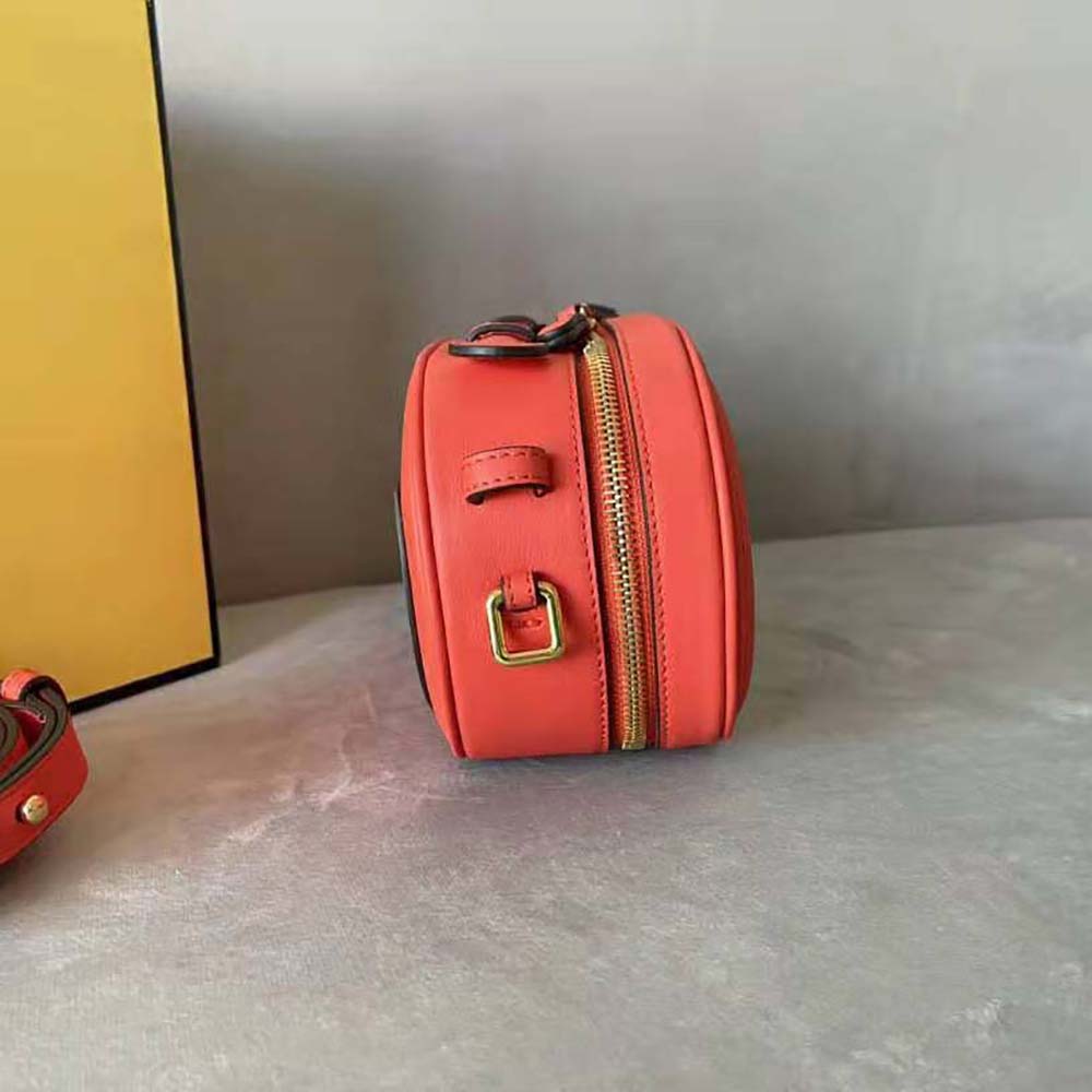 Fendi Women Mini Camera Case Red Leather and Suede Mini-Bag