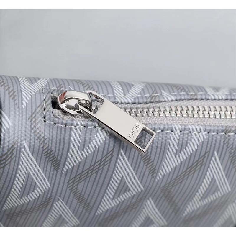 dior unisex cd mini saddle bag gray cd Di*m*nd canvas smooth calfskin