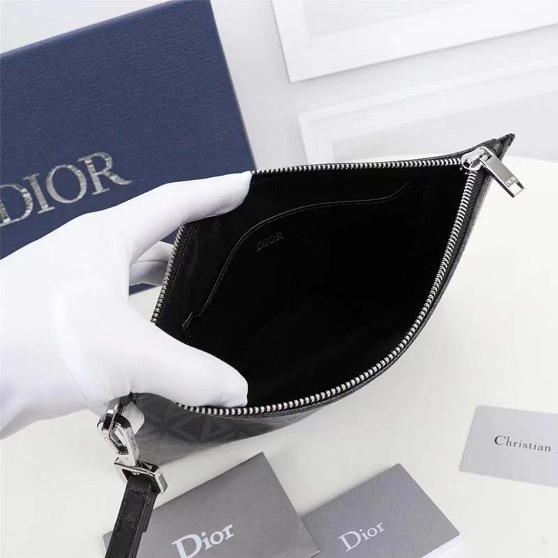 dior unisex cd pouch black cd Di*m*nd canvas dior signature