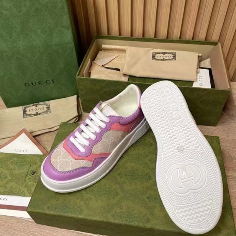 G*u*i unisex sneaker white beige gg supreme canvas printed interlocking g