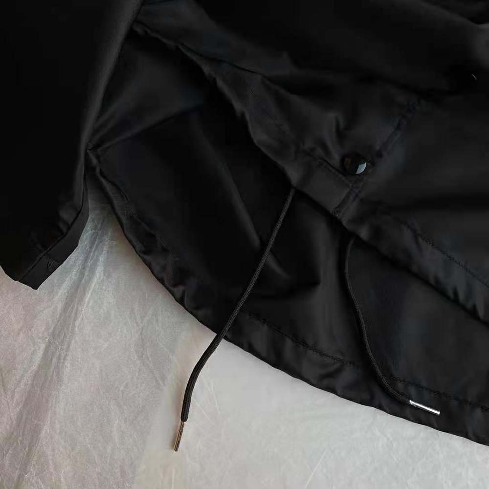 Prada Women Technical Silk Shirt-Black