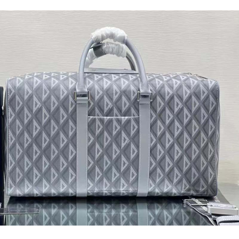 dior unisex cd lingot 50 duffle bag gray cd Di*m*nd canvas