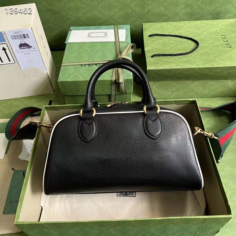 G*u*i unisex adidas x G*u*i mini duffle bag black leather interlocking g