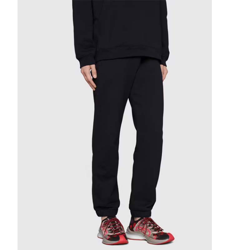 G*u*i unisex run sneaker black red gg technical knit fabric interlocking g rubber