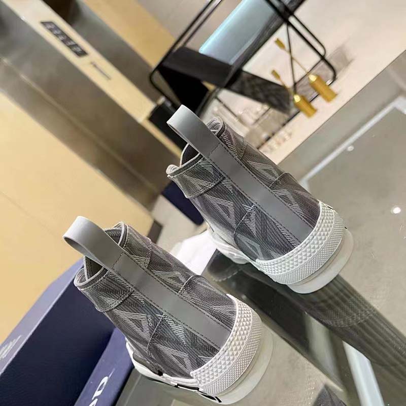 dior unisex b23 high top sneaker gray cd Di*m*nd canvas