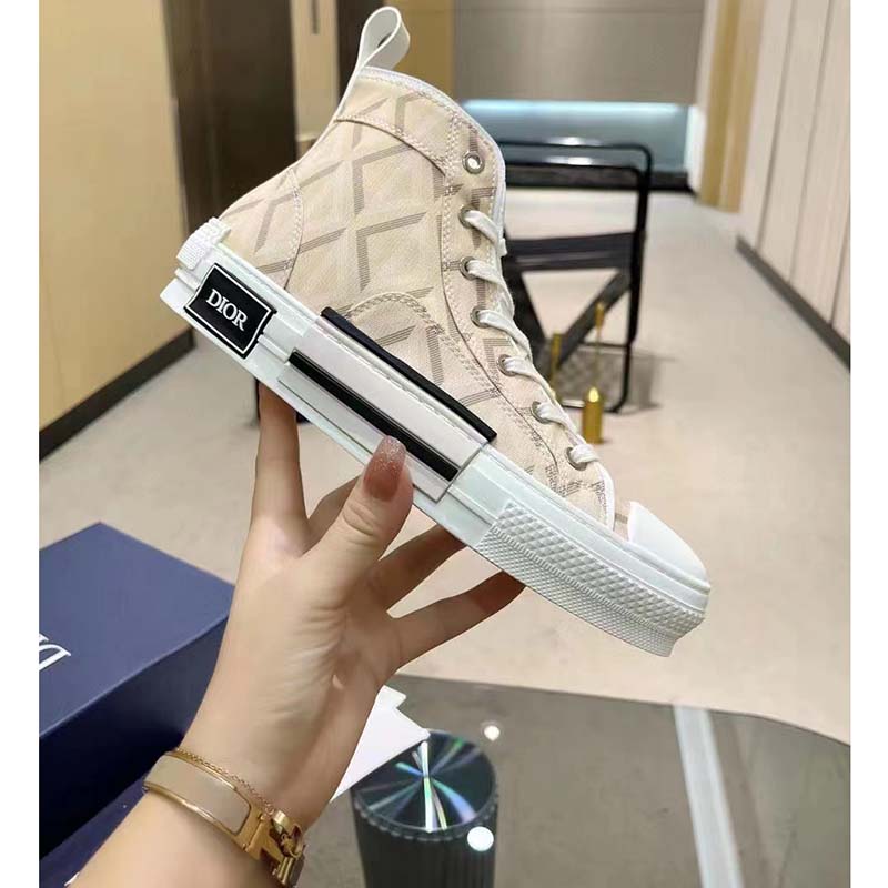 dior unisex b23 high top sneaker natural cd Di*m*nd canvas