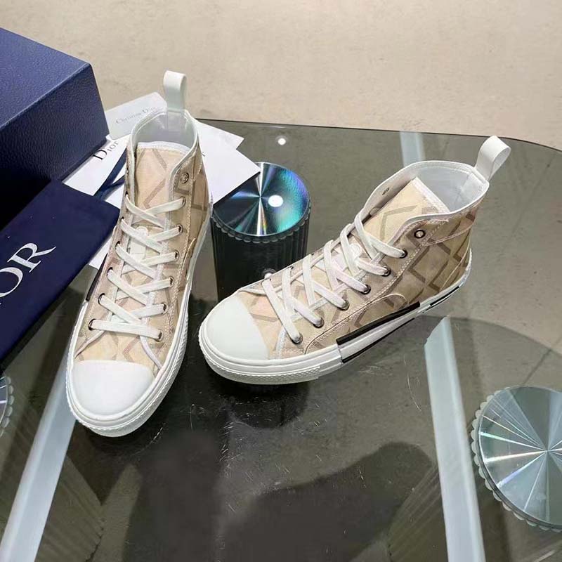 dior unisex b23 high top sneaker natural cd Di*m*nd canvas