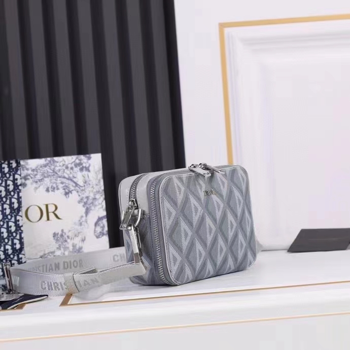 dior unisex cd messenger pouch dior gray cd Di*m*nd canvas