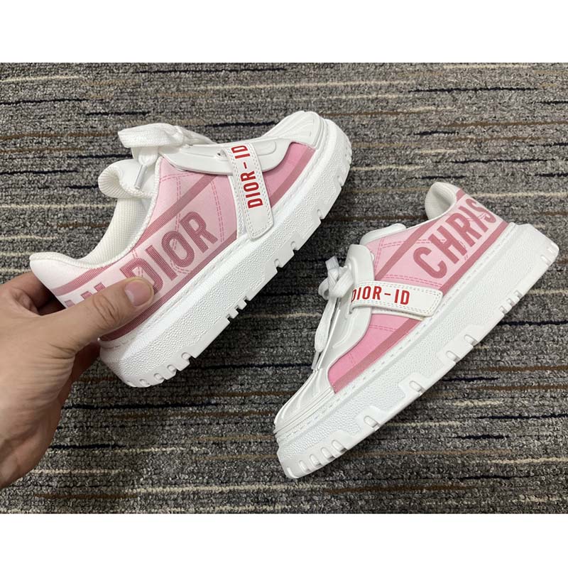 Dior Women Shoes CD Dior-ID Sneaker Raspberry Gradient Reflective Technical Fabric