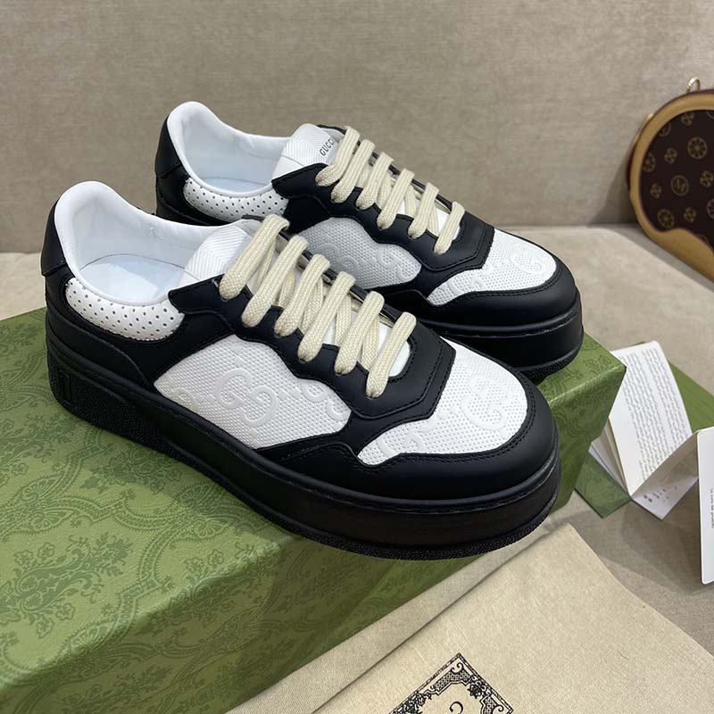 G*u*i unisex ace gg embossed sneaker interlocking g print rubber mid 5.6 cm heel