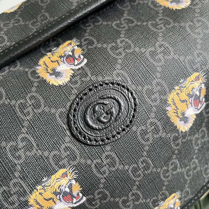 G*u*i unisex gg medium backpack tiger print black gg supreme canvas