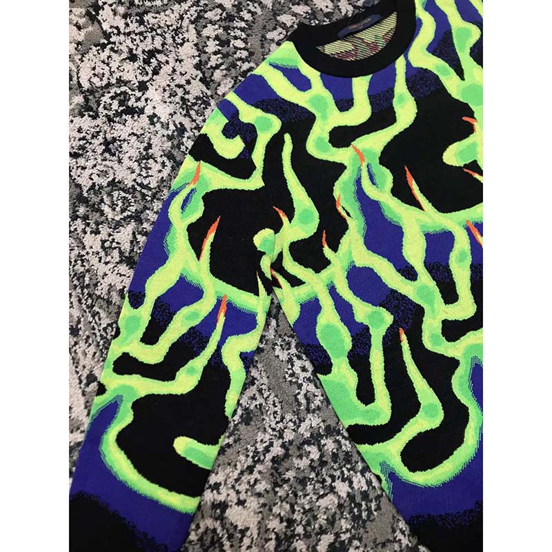 Louis Vuitton LV Women Graphic Crewneck Wool Green Blue Black Multicolor Regular Fit