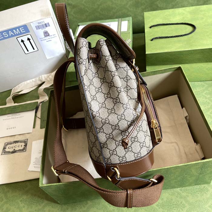 G*u*i unisex backpack interlocking g beige beige ebony gg supreme canvas
