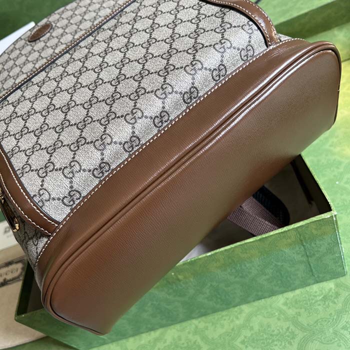 G*u*i unisex backpack interlocking g beige ebony gg supreme canvas