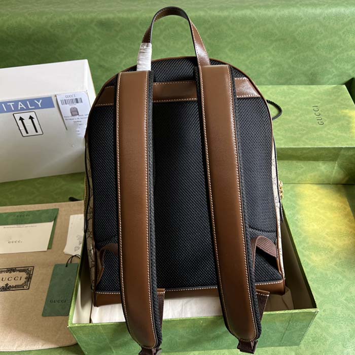 G*u*i unisex backpack interlocking g beige ebony gg supreme canvas