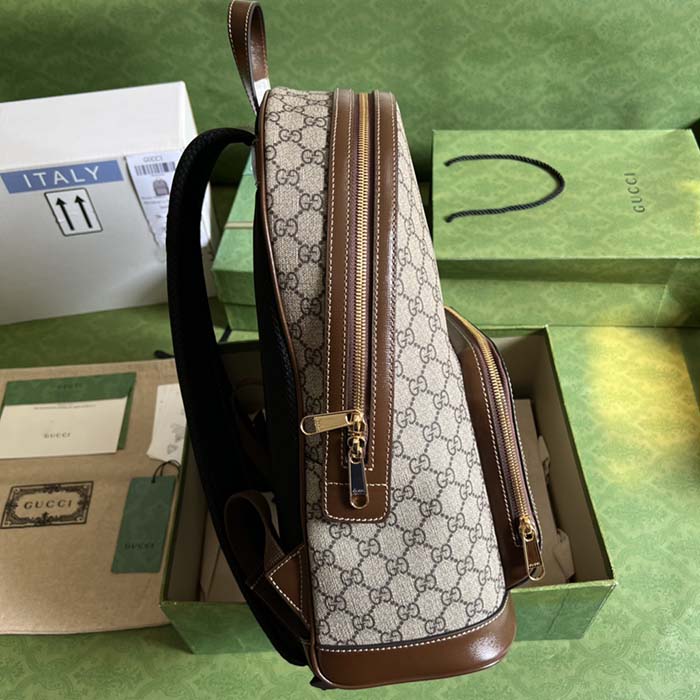 G*u*i unisex backpack interlocking g beige ebony gg supreme canvas